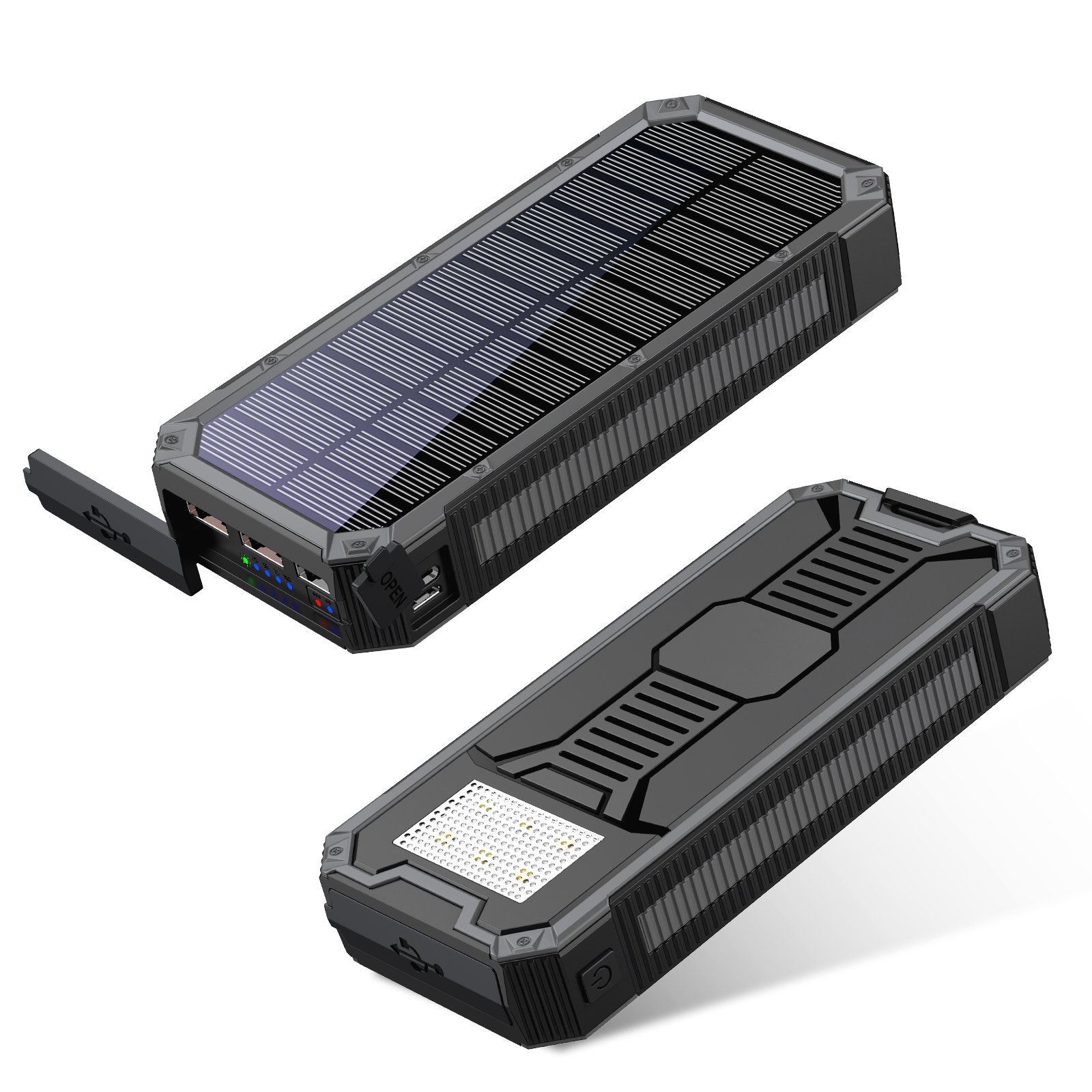 Free sample new product creative 2024 electronics OEM 20000mah Quick charge portable waterproof high capacity solar power bank