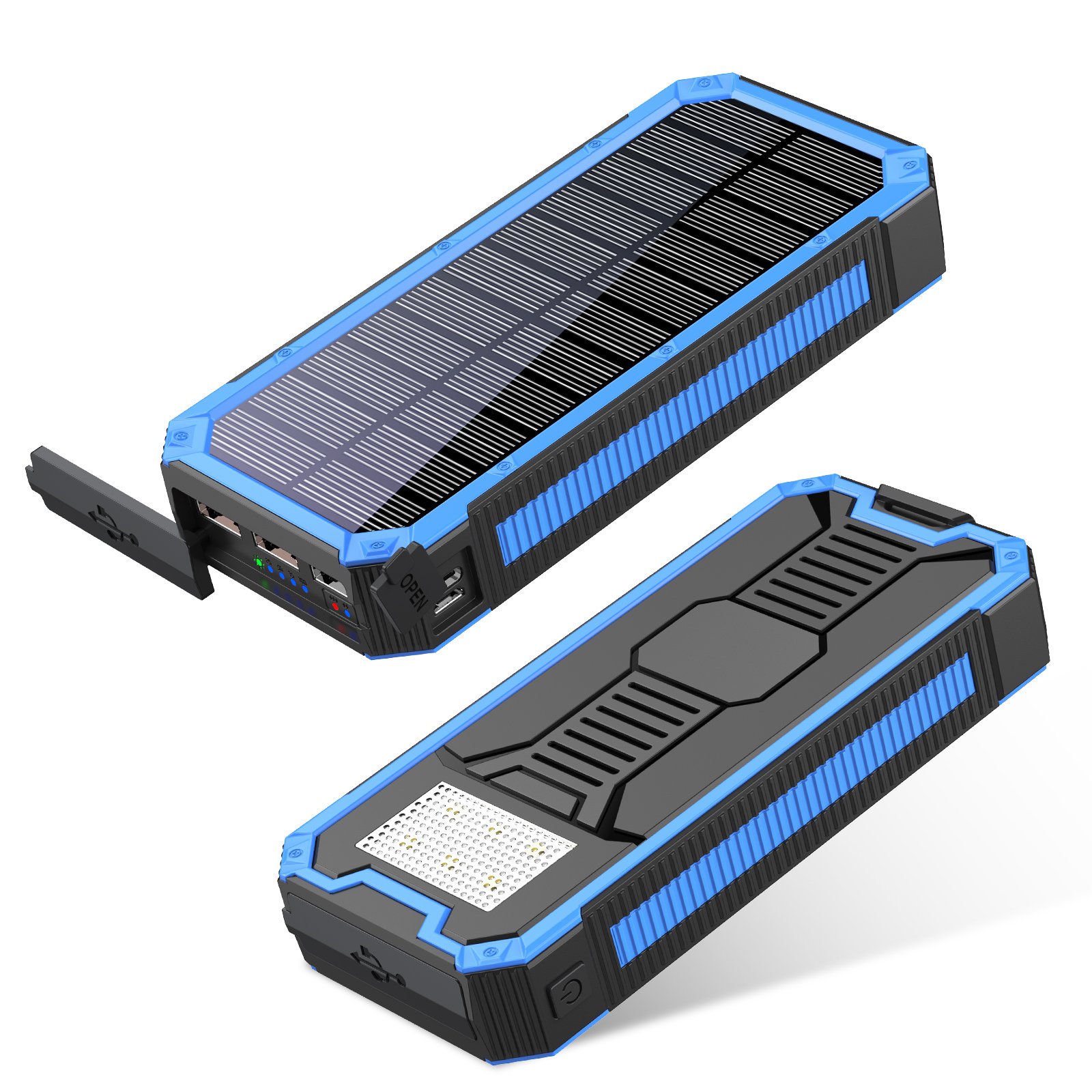 Free sample new product creative 2024 electronics OEM 20000mah Quick charge portable waterproof high capacity solar power bank