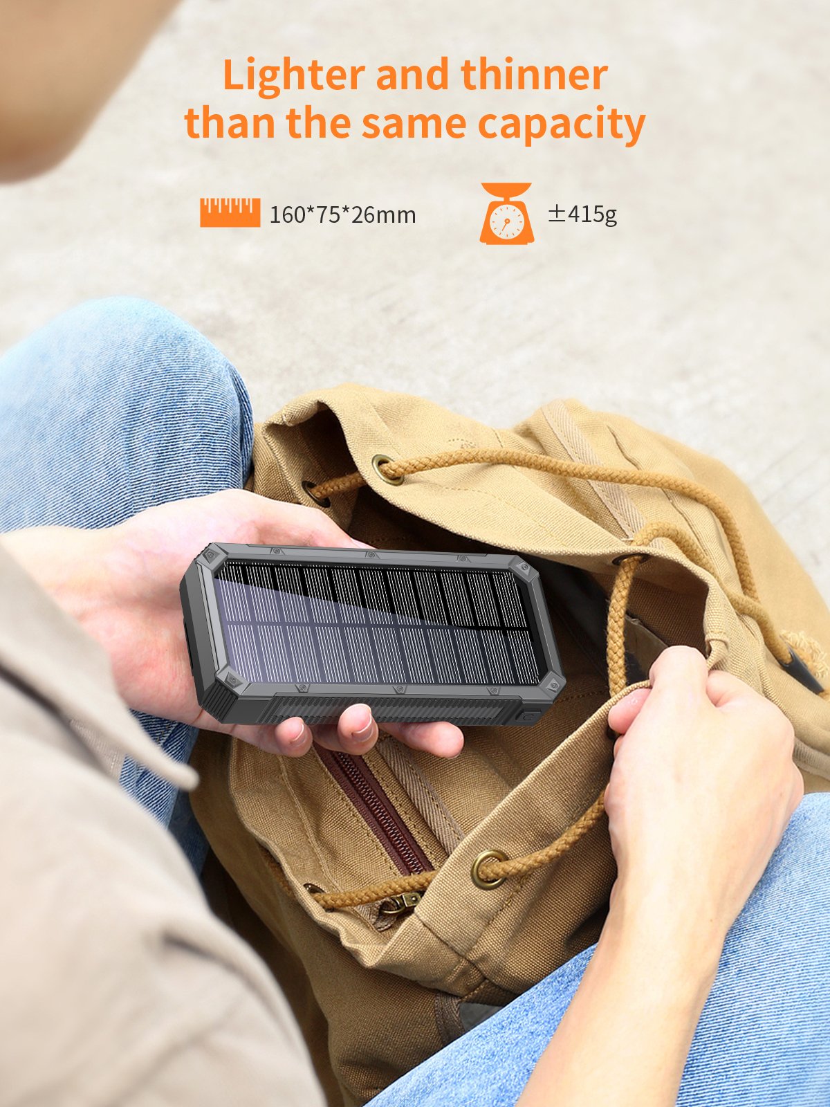 Free sample new product creative 2024 electronics OEM 20000mah Quick charge portable waterproof high capacity solar power bank