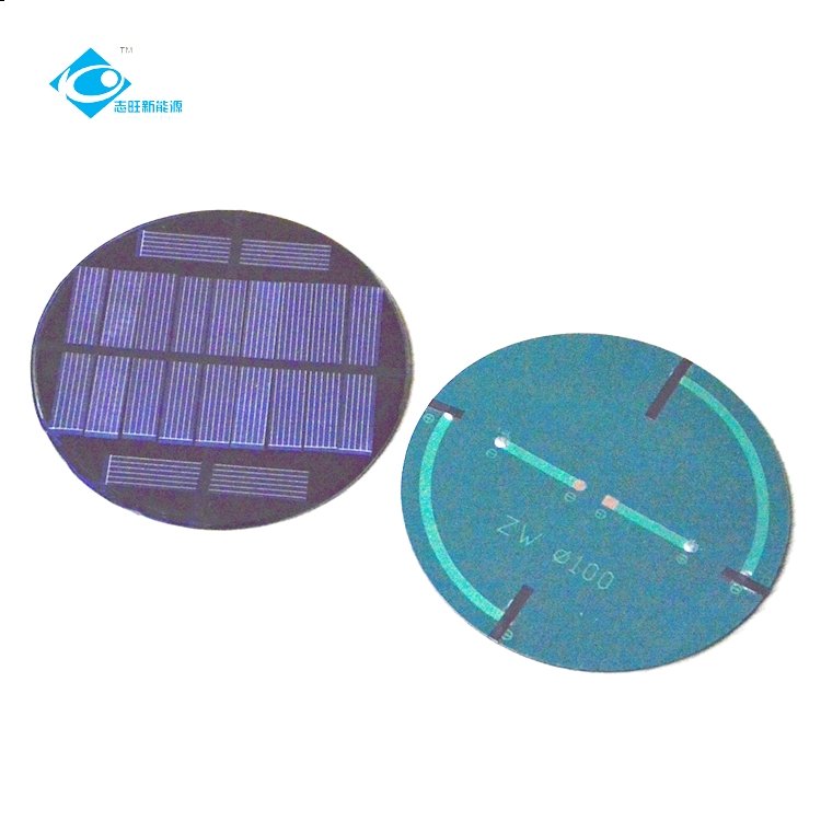 5.5V Lightweight Silicon Solar Panel ZW-Dia100-5.5V Epoxy Adhesive Solar Panel 0.9W Mini Solar Panels Power Charger 0.16A