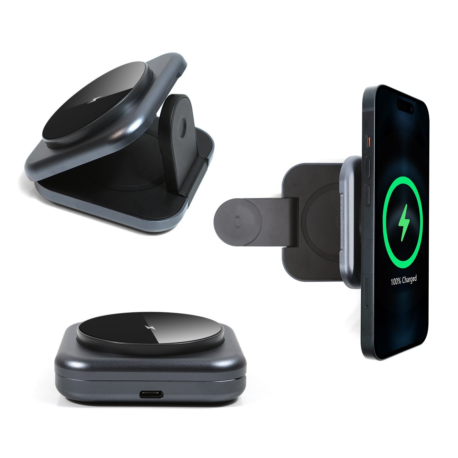 High Quality Wireless Charger 3 in 1 Magnetic Wireless ChargER Station Holder Fast Charging For iPhone Airtag Airpods iWatch