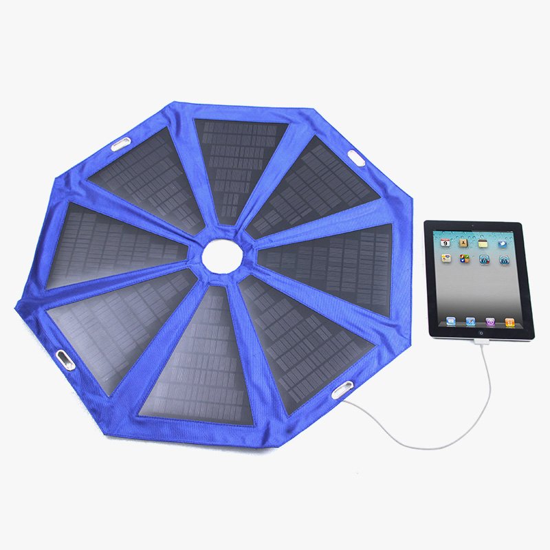 factory wholesale portable waterproof 24w solar charger umbrella for outdoor