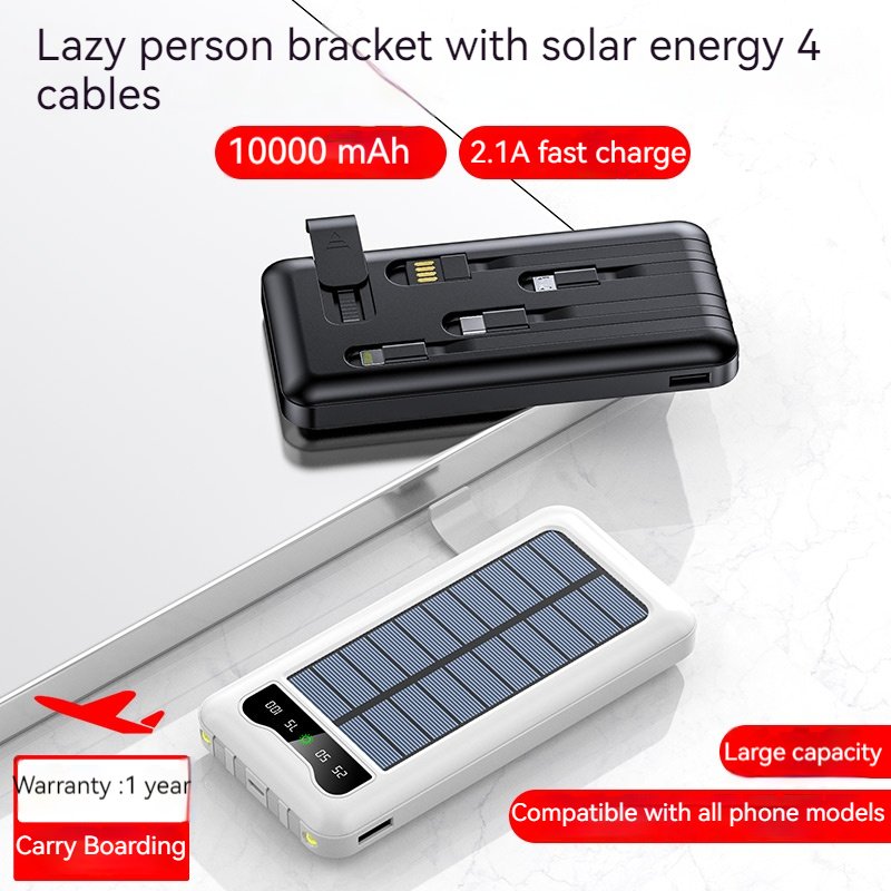 Solar Power Bank Dual USB Power Bank 20000mAh Waterproof Battery Charger External Portable Solar Panel 10000mah with LED Light