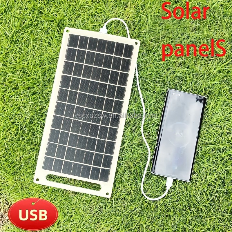 Solar charger 5V6W single crystal flexible photovoltaic power generation panel Outdoor solar panel mobile phone charging 20W