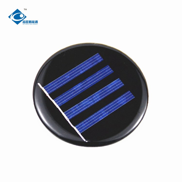 Lightweight Silicon Solar Panel Module 0.23W Customized Epoxy Adhesive Solar Panel ZW-Dia64.5-2V Resin Mini Solar Panels