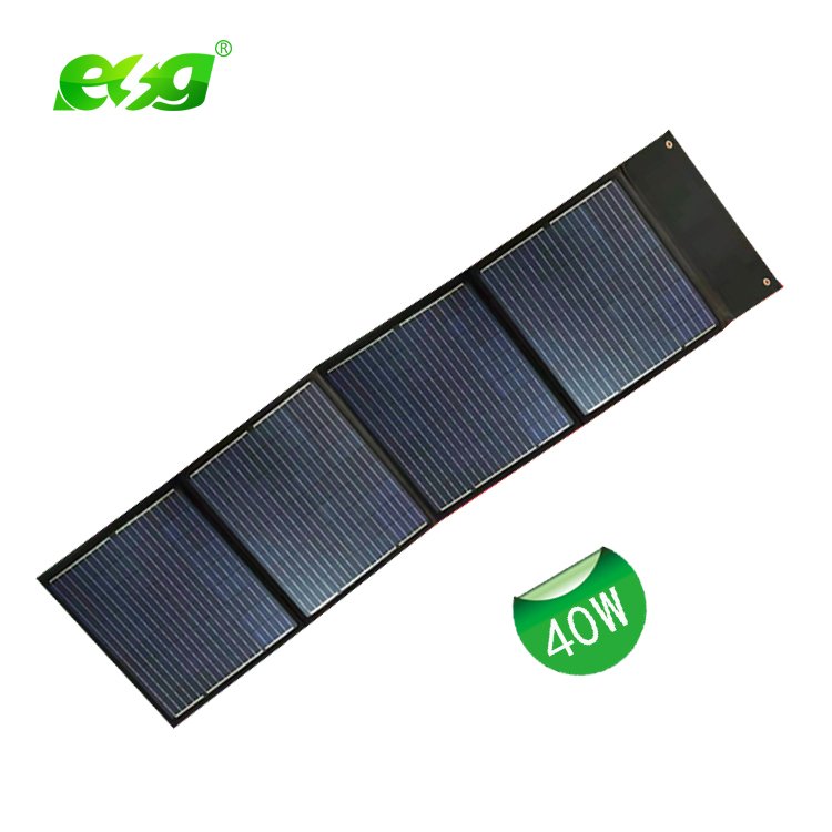 ESG Factory Price Outdoor USB Charging Portable Solar Panel Folding Bag 12W 20W 50W 60W 100W Solar Panels