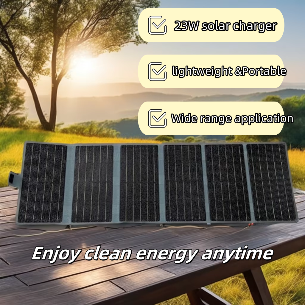 23W Portable Solar Power Panel Mini Thin Outdoor Waterproof Flexible USB Charger TYPE-C Port Solar Panels for Outdoor Enthusiast
