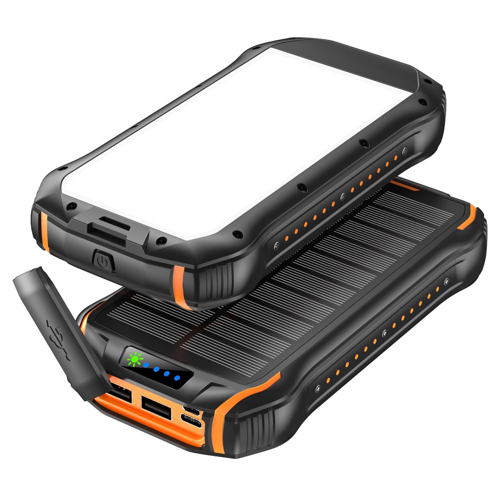 New Trending Products 2024 ODM OEM Logo Large Capacity Led Full Panel Light 26800mAh PD Wireless Fast Charging Solar Power Bank
