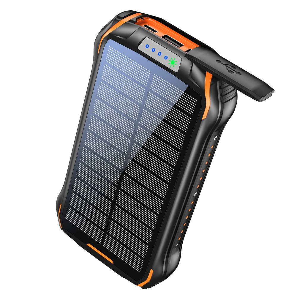 New Trending Products 2024 ODM OEM Logo Large Capacity Led Full Panel Light 26800mAh PD Wireless Fast Charging Solar Power Bank