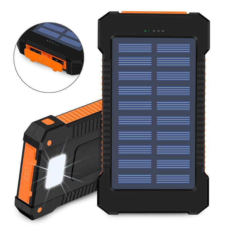 2024 New Waterproof Solar Power Bank 20000mah Dual USB Li-Polymer Solar Battery Charger Travel Powerbank for All Phone