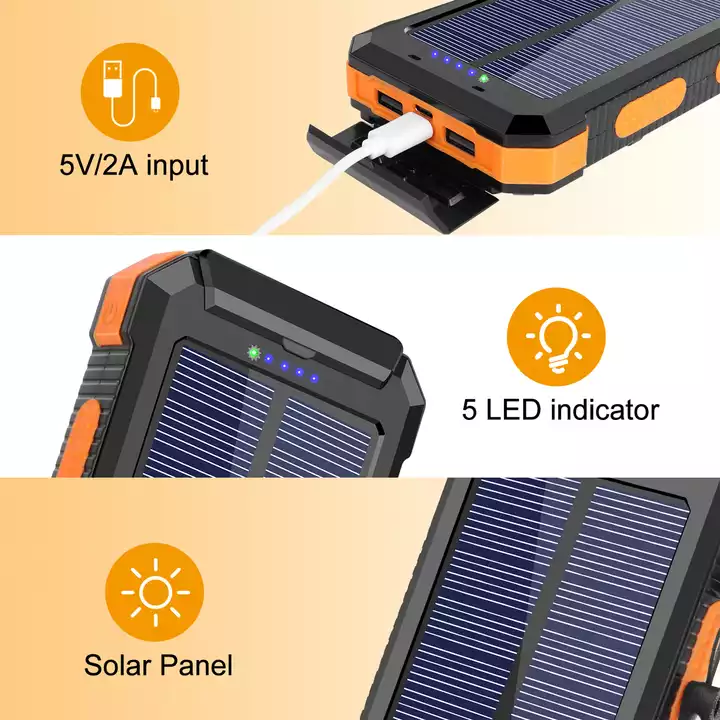 Material Outdoor Portable Phone Usb Smart Tablet Mobile Charger 20000 Mah Solar Power Stationr&Power Bank For Mobile Phone