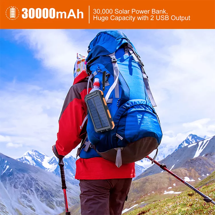 Material Outdoor Portable Phone Usb Smart Tablet Mobile Charger 20000 Mah Solar Power Stationr&Power Bank For Mobile Phone