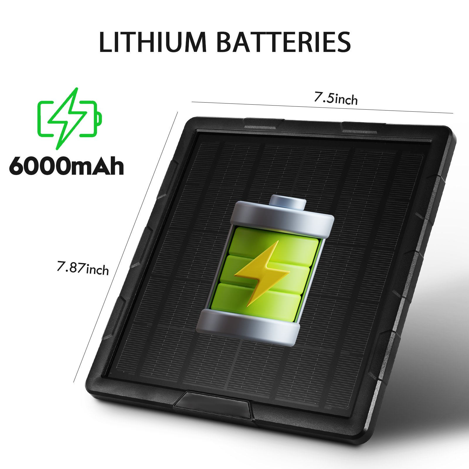 5W Solar Panel for Hunting Trail camera Built in Lithium Battery 6V 12V Solar Power bank Carbon Fiber Solar Panel Charger