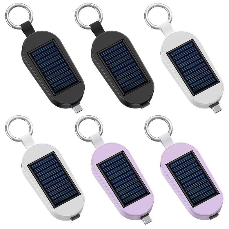 2024 New Arrivals OEM Solar Power Bank Ultra Slim Mini Wireless Mobile PowerBank Key Chain Fast Charging For i Watch iphone