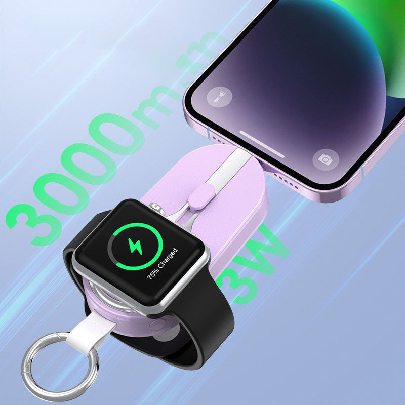 2024 New Arrivals OEM Solar Power Bank Ultra Slim Mini Wireless Mobile PowerBank Key Chain Fast Charging For i Watch iphone