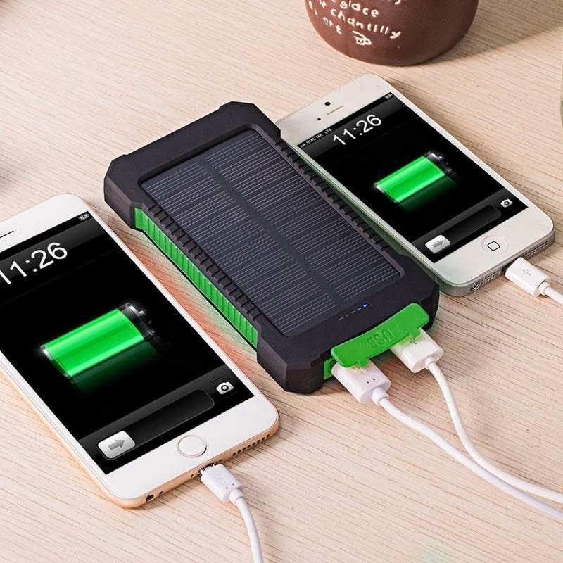 20000MAH Solar Charger Bank Usb Power Bank Waterproof Battery Charger Portable Cell Charger