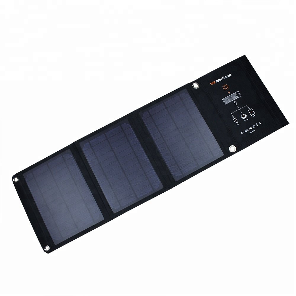 JWN-005 Solar Charger 16W Solar Panel with Dual USB Port Waterproof Foldable cell phone charger for Handphone and Camping Travel