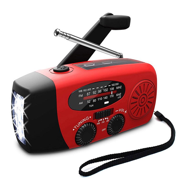 New 2000mah Portable Rechargeable Emergency Solar Hand Crank Radio Wb/noaa With Phone Charger And Led Torch Fm Emergency Radio