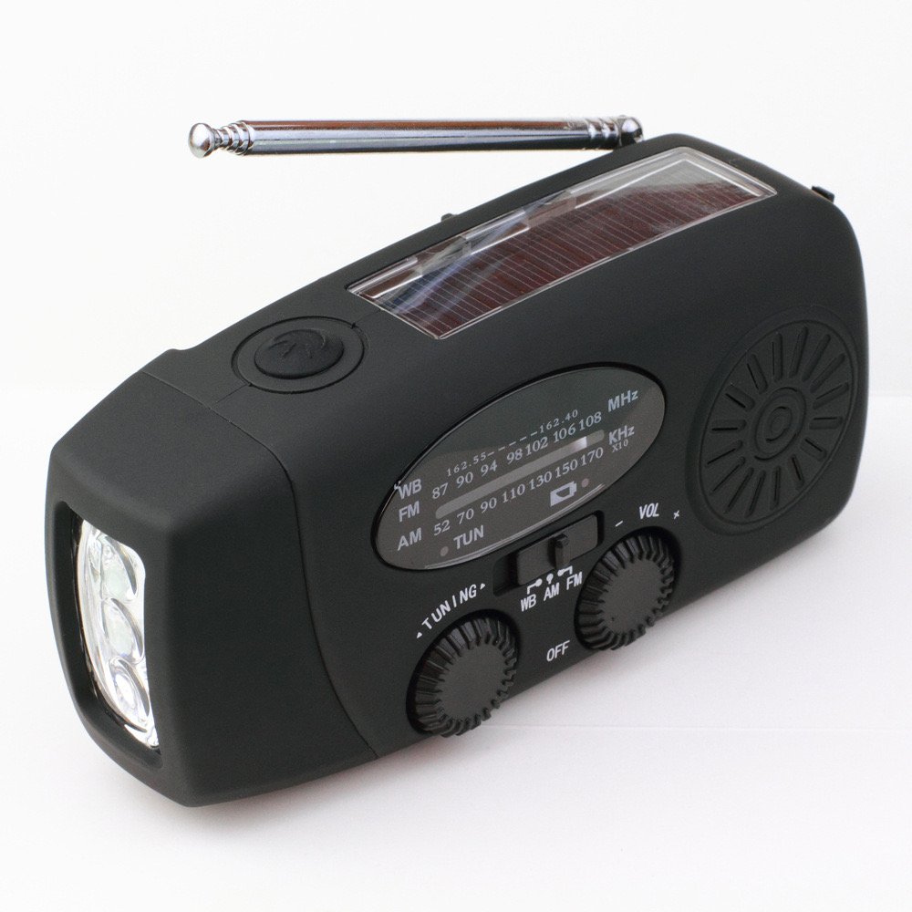 New 2000mah Portable Rechargeable Emergency Solar Hand Crank Radio Wb/noaa With Phone Charger And Led Torch Fm Emergency Radio
