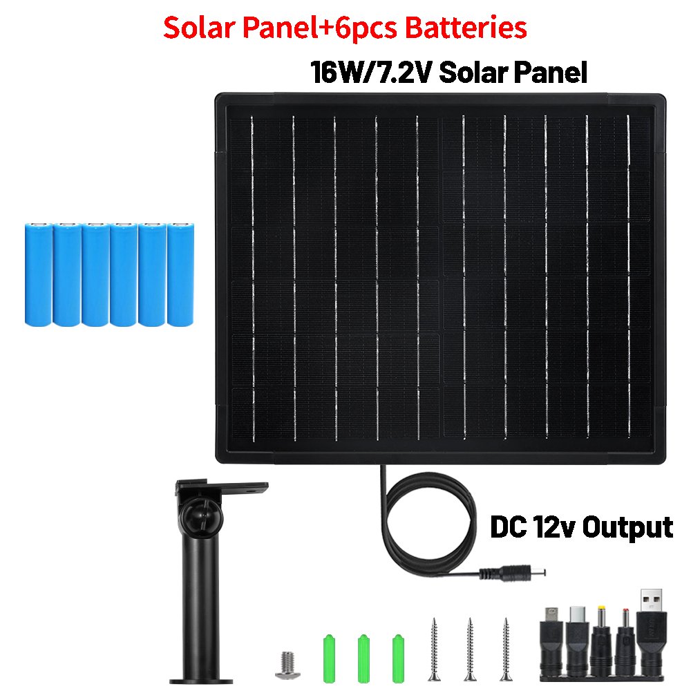 Factory 16W 12V solar panel charger with Built in 18000mAh battery DC 5521 Plug solar power ups Kit For LED strip lights lamp