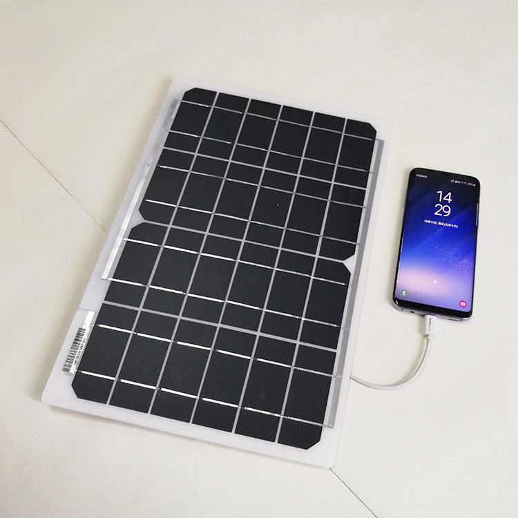 10W 5V semi flexible USB solar panel cellphone solar charger with 5v solar regulator