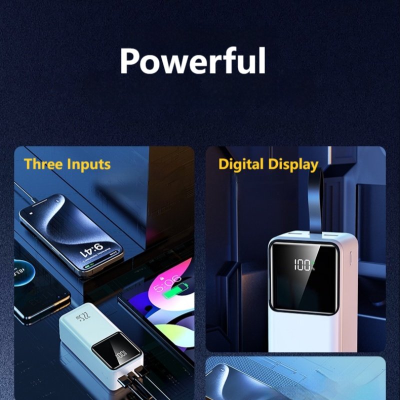 Wholesale Factory Price Portable Power Banks with LED Display Super Fast Charge True Capacity 30000mah 40000mah 50000mah