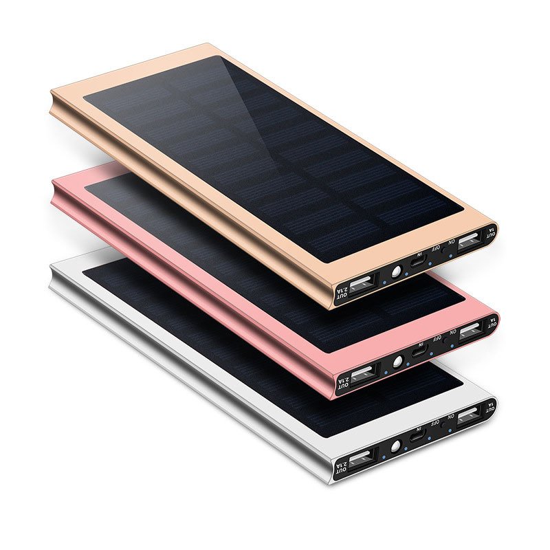 Ultra Thin Solar Power Bank 20000mah 10000mah USB Solar Panel For Phones USB Portable Charger