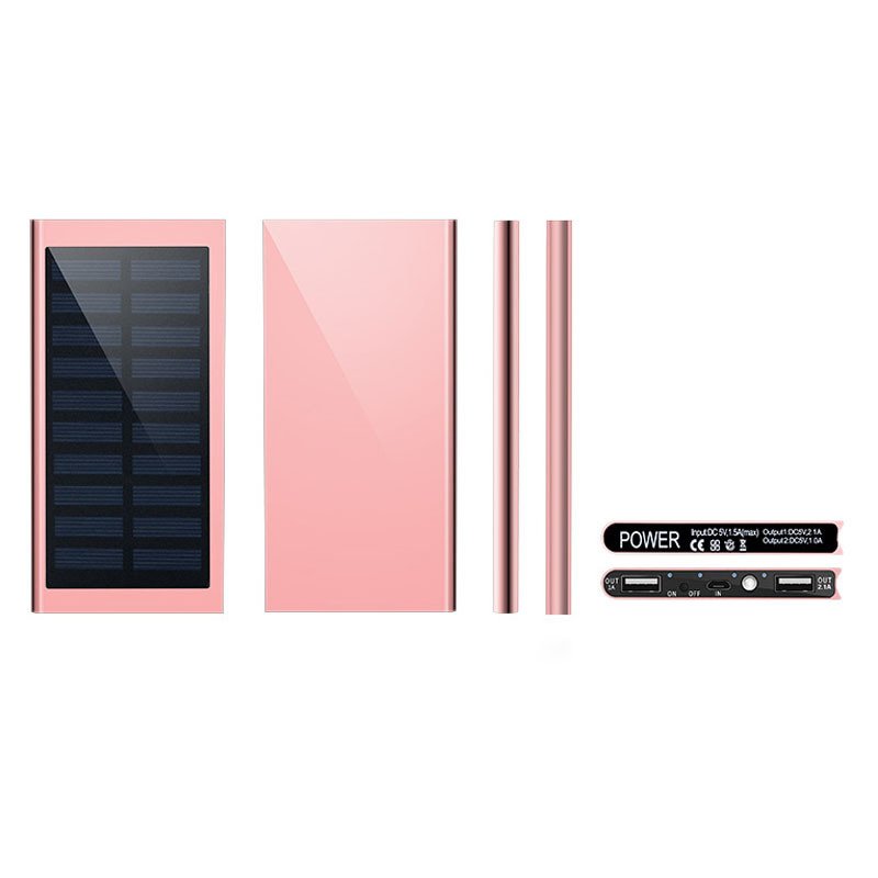 Ultra Thin Solar Power Bank 20000mah 10000mah USB Solar Panel For Phones USB Portable Charger
