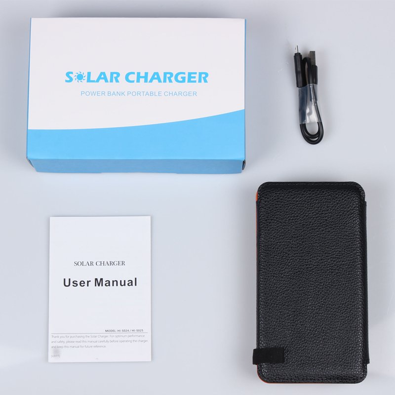 Power Bank Dual USB Powerbank Solar Waterproof Battery External Portable Charging with LED Light 2USB powerbank