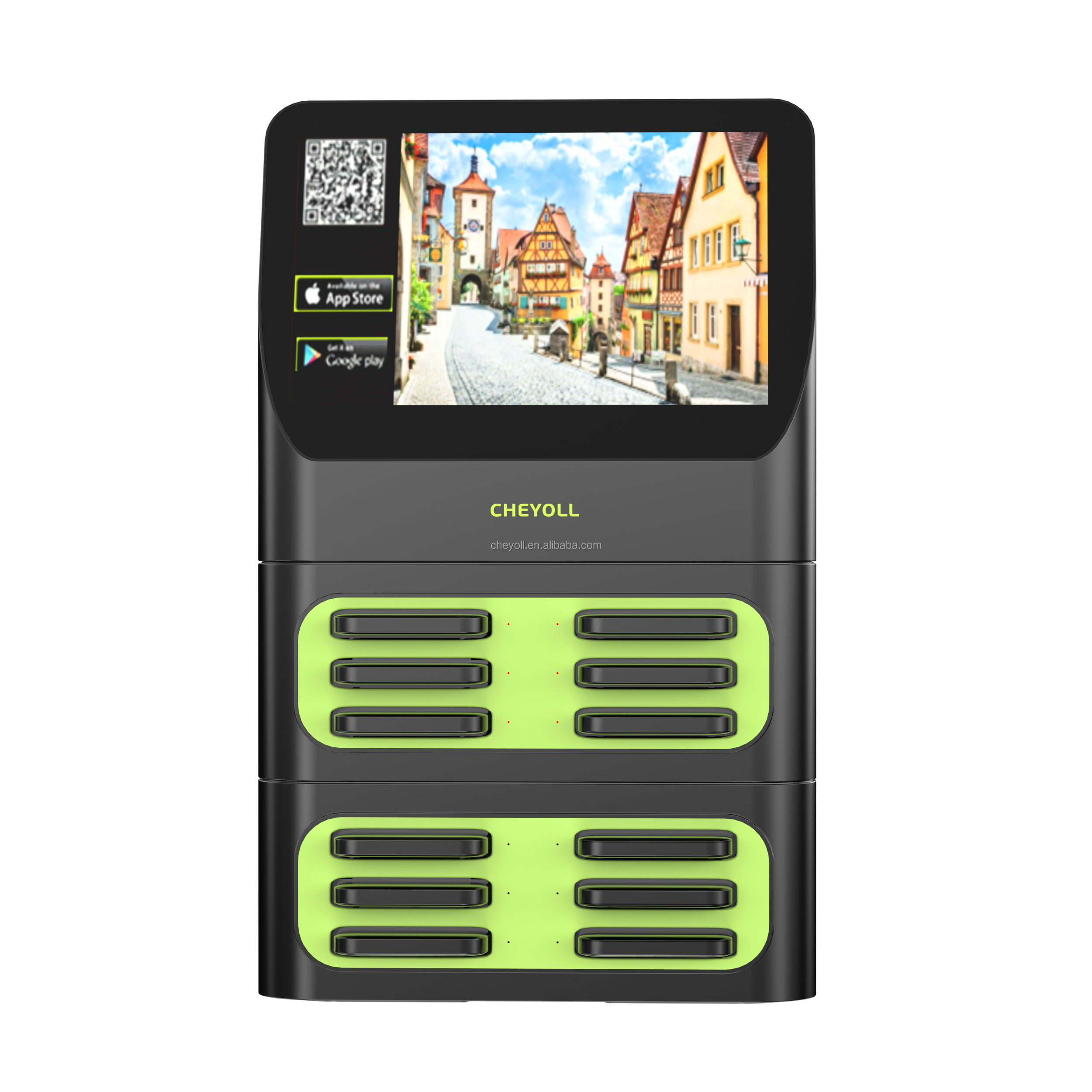 portable fast charging sharing power bank rental station with screen vending machine