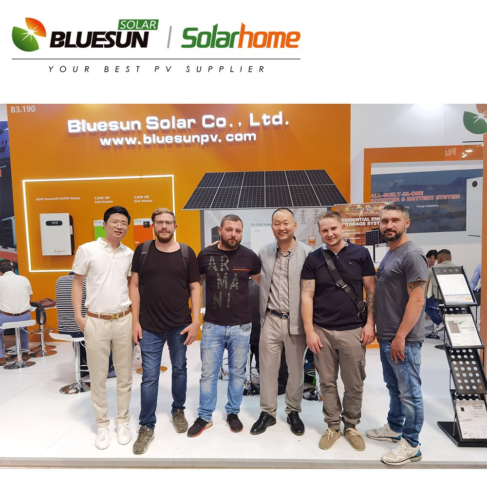 Bluesun HJT Manufacture Bifacial Shingled Solar Power Panel 700W 690W 680W 675Watt Mono Home Use 1000w Solar Panel Complete Kit