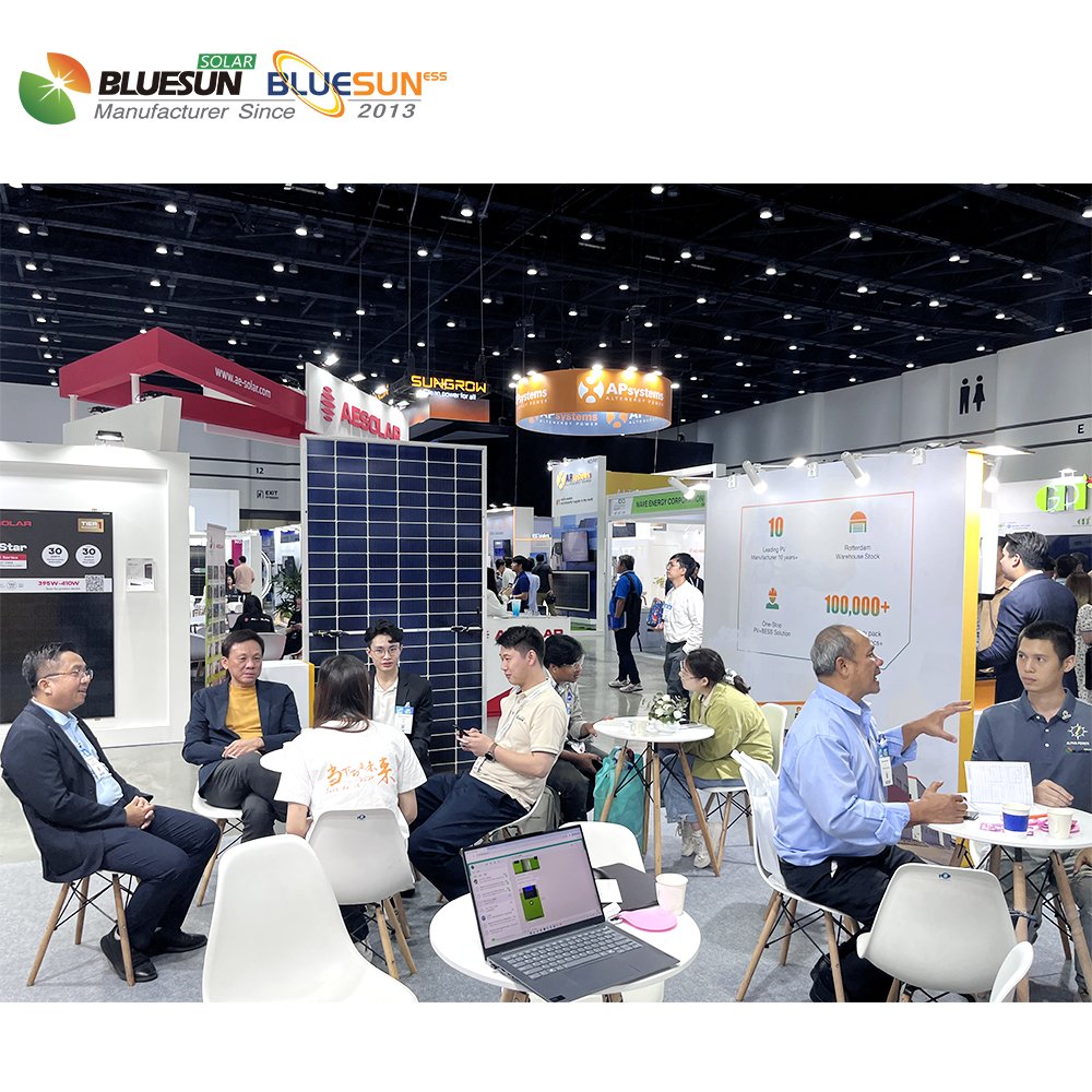 Bluesun HJT Manufacture Bifacial Shingled Solar Power Panel 700W 690W 680W 675Watt Mono Home Use 1000w Solar Panel Complete Kit
