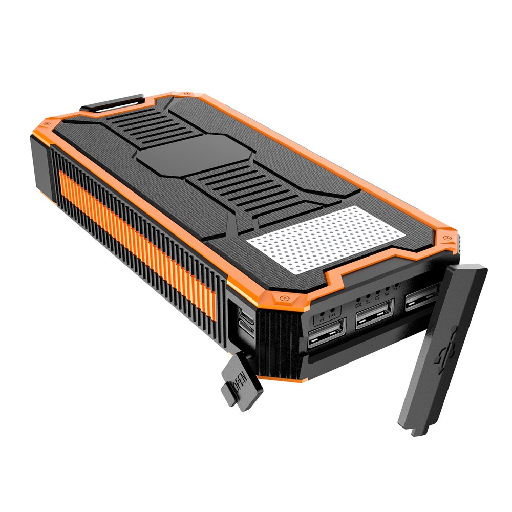 New Products 2024 PD Fast Charger 16000mAh Large Capacity Triple Usb Outdoor Camping Light Waterproof Solar Power Bank 20000mAh
