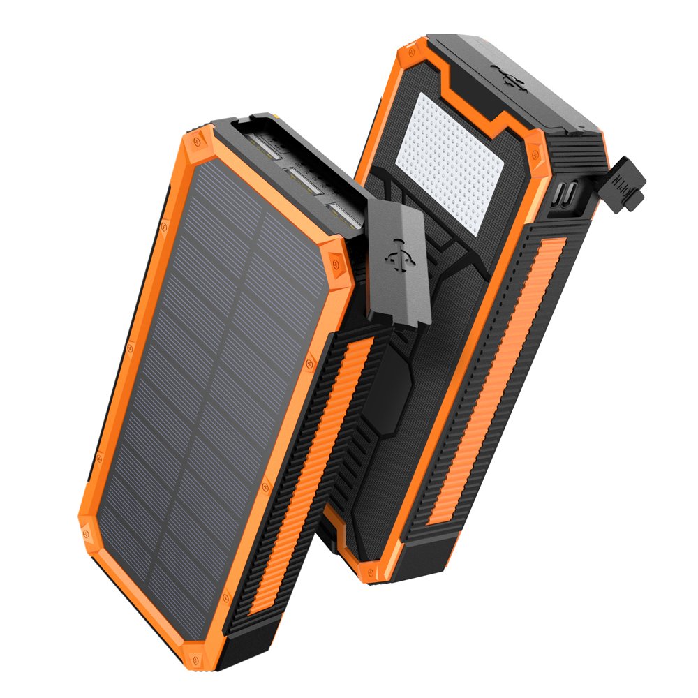 New Products 2024 PD Fast Charger 16000mAh Large Capacity Triple Usb Outdoor Camping Light Waterproof Solar Power Bank 20000mAh