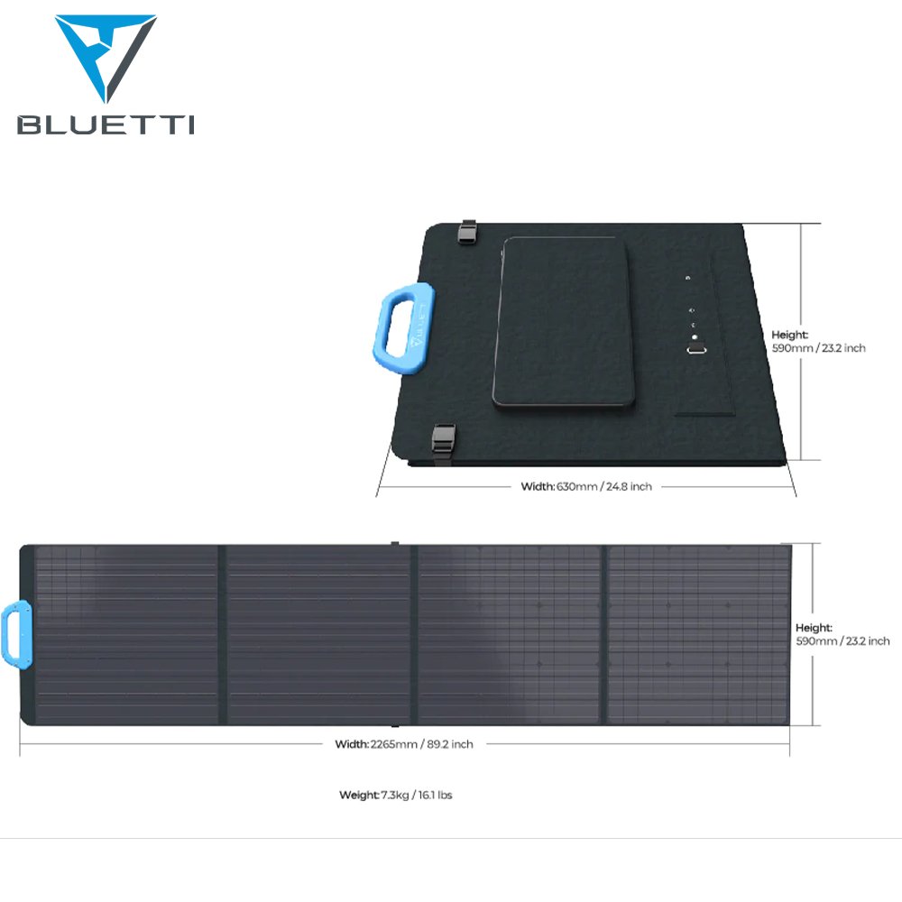 BLUETTI PV200 Waterproof High Conversion Long Service Life 200w Flexible Foldable Solar Panel Folding For Portable Power Station