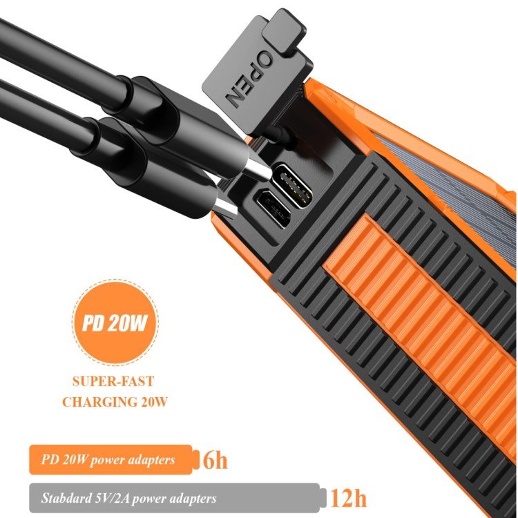 High efficiency Bright LED Outdoor Waterproof Power Bank Solar 10000mAh portable battery Power Bank
