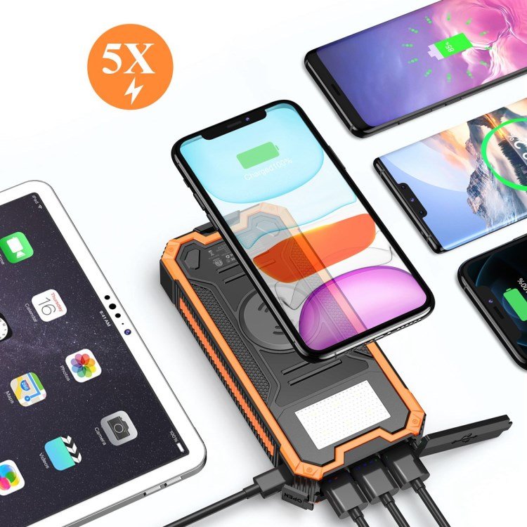 High efficiency Bright LED Outdoor Waterproof Power Bank Solar 10000mAh portable battery Power Bank