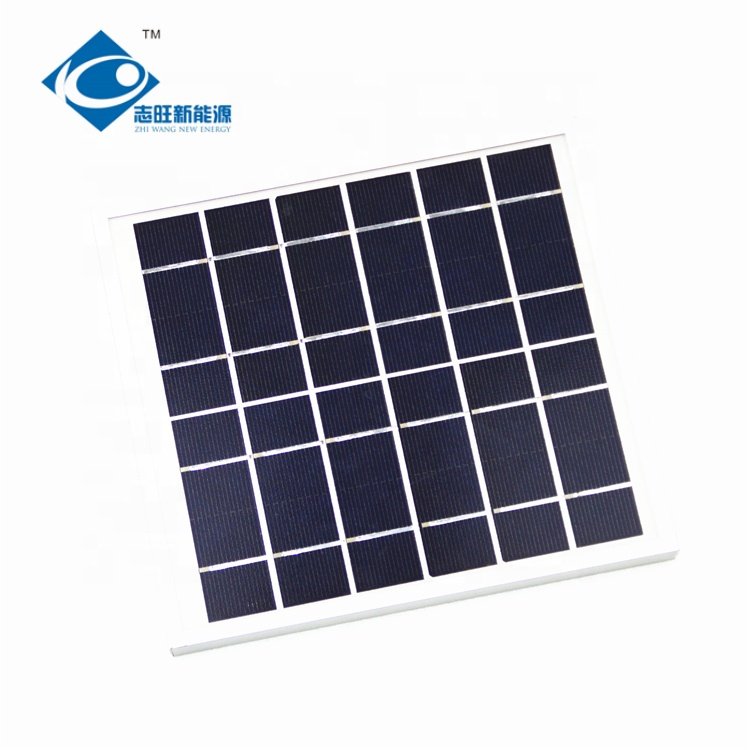Zhiwang Aluminum Frame Solar Panel ZW-4W-6V-1 Mini Solar Panels Power Charger 6V Transparent Glass Laminated Solar Panel