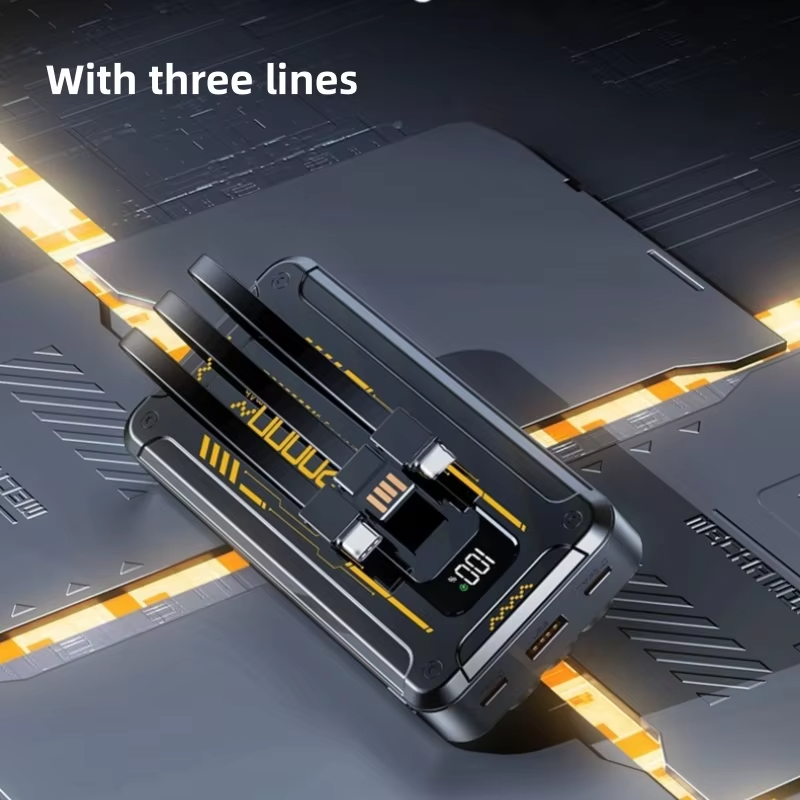 2024 Latest model 22.5W Type C output super fast charging power bank 20000mah Built-in wire PD20W Portable Charger for phone