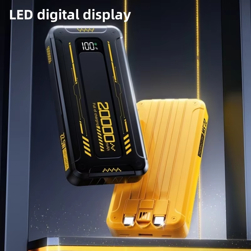 2024 Latest model 22.5W Type C output super fast charging power bank 20000mah Built-in wire PD20W Portable Charger for phone