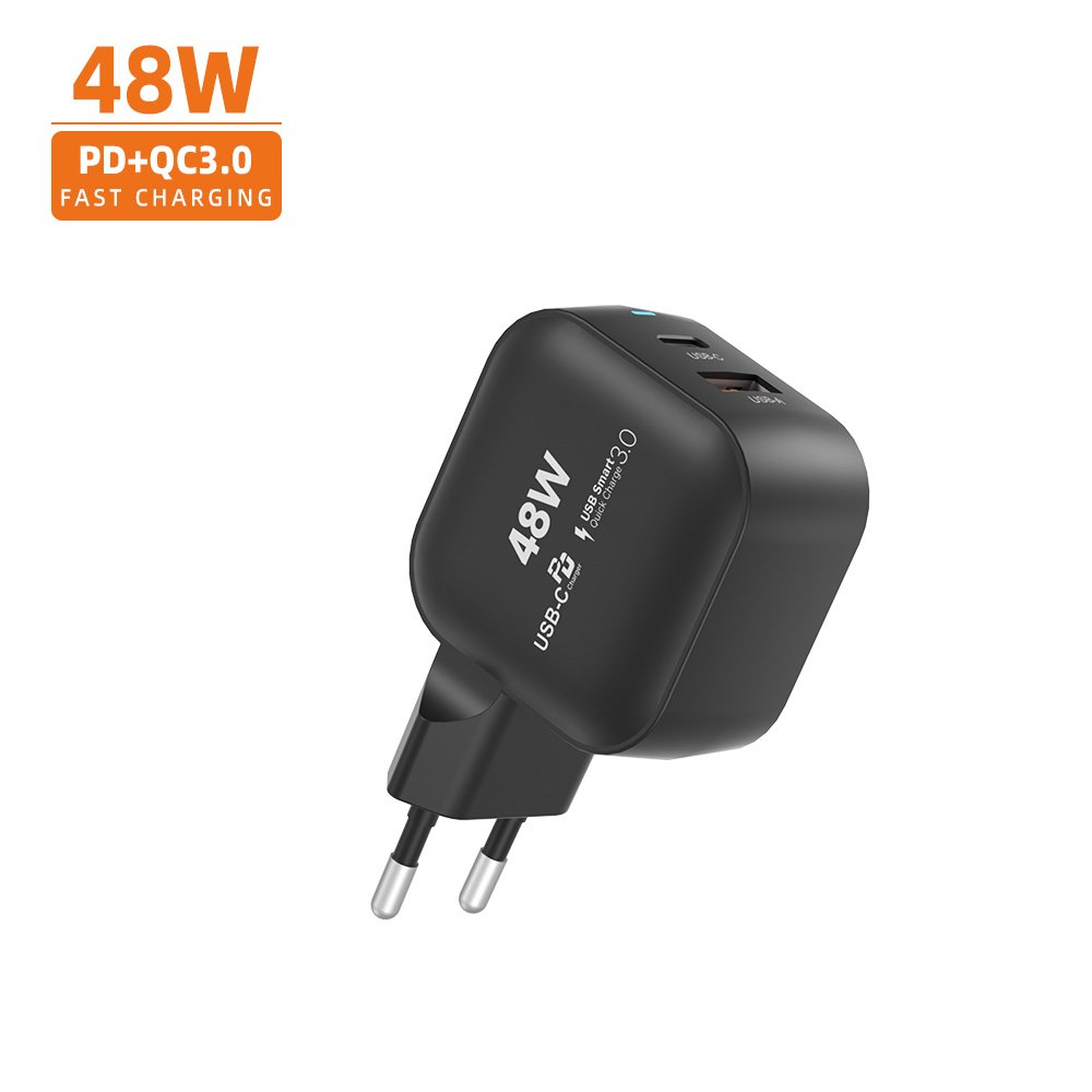 Vina Hot Selling Fast Quick QC 3.0 Fast PD 45W 48W GaN Charger 2-Port USB C USB-A Wall Charger Power Adapter