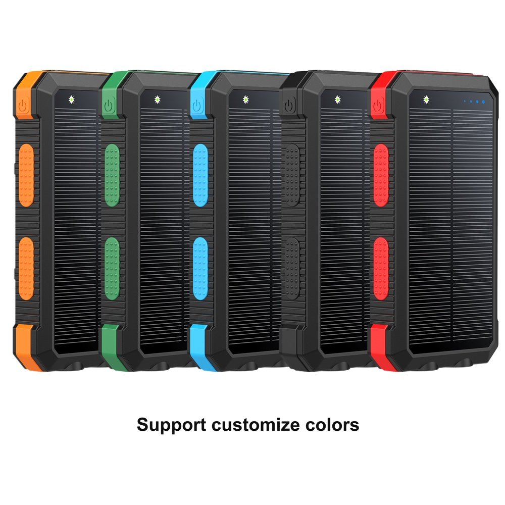 Large Capacity Multi Function Portable Best Fast Charging 30000mAh Wireless Solar Powerbank Power Bank 50000mAh with Led Light