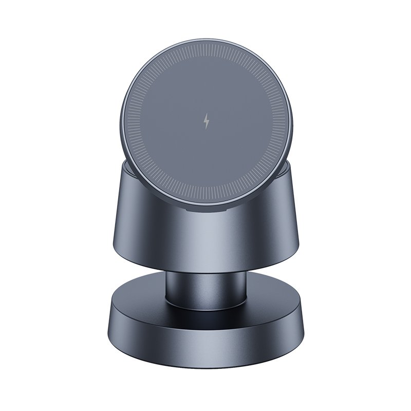 2024 Best Seller Aluminium Alloy Magnetic Wireless Charger 15W Portable 3 In 1 Wireless Charger Holder with Night Light