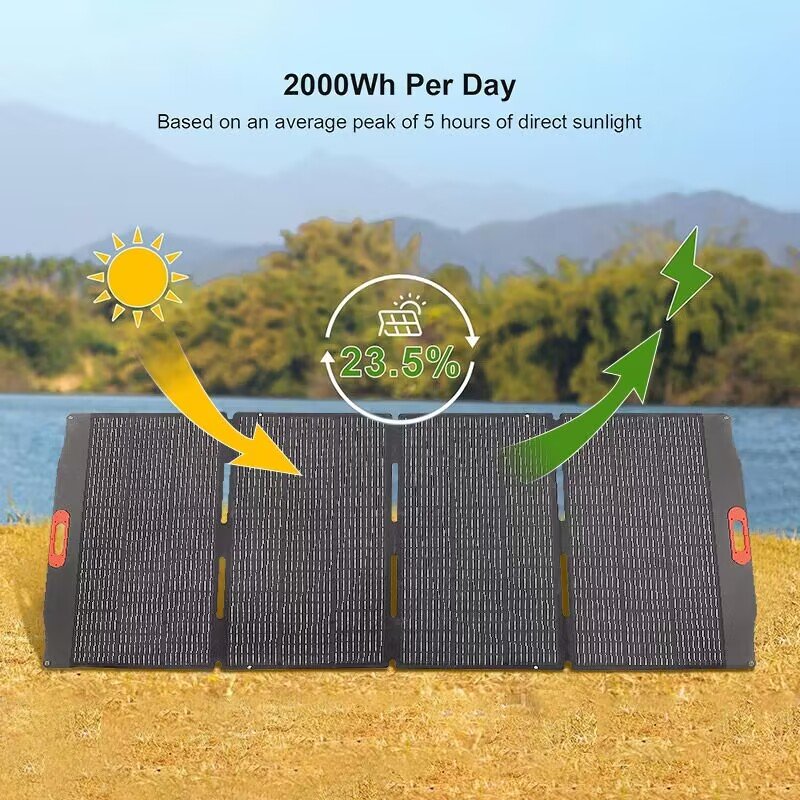 Hot Selling 400W Portable Solar Power station Camping single crystal panel 200W 300W 100W Foldable Solar Charger