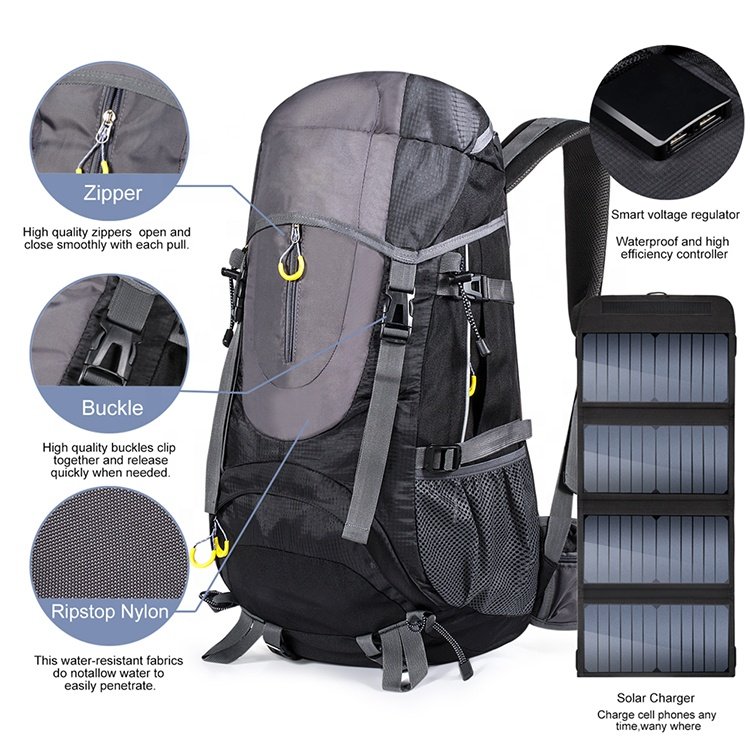 High Quality Outdoor Travel Solar Panel Backpack USB Charging Solar Panel Hiking Backpack