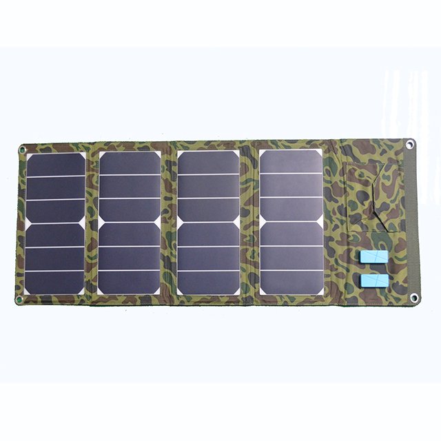 28W sunpower Folding Solar Panel Charger with DC and USB output port voltage controller