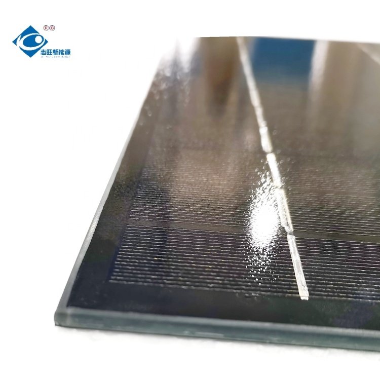 ZW-340170-GM All Black Transparent Glass Solar Panel 5.5V Glass Laminated Solar Panel 8.5W Mini Portable Solar Panel Charger