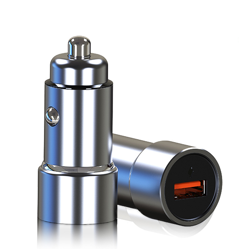 Car Charger QC3.0 Fast Charging Single Usb Port Supports Full Protocol Aluminum Alloy Body Car Fast Charger