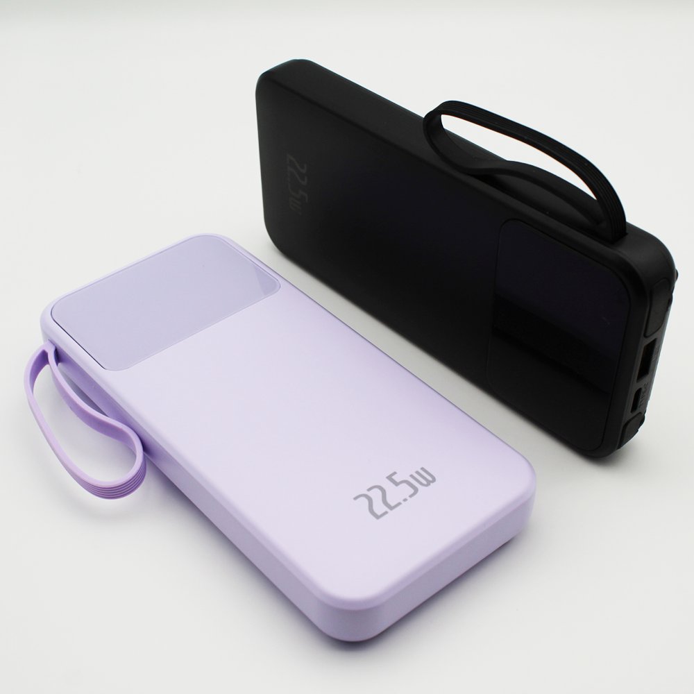 2024 New Y283 Built In Cable Fast Quick Charge 10000Mah Power Banks Mobile Phone Portable Powerbank Slim With Lanyard