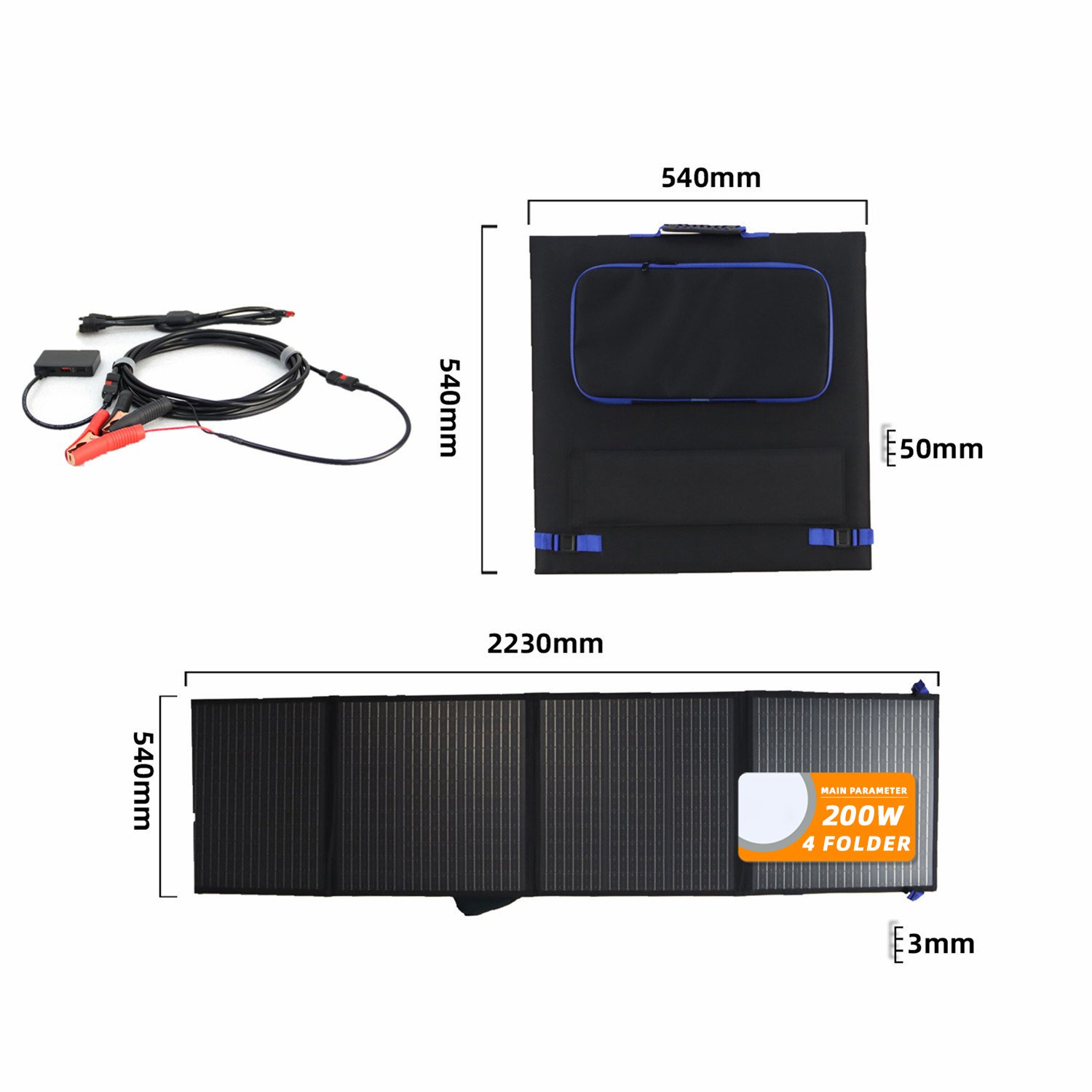 Wholesale 200W Portable Solar Panel Waterproof Foldable Solar Charger Laptop Phone Tablet